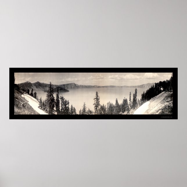 Kratersee Panorama Foto 1909 Poster (Vorne)