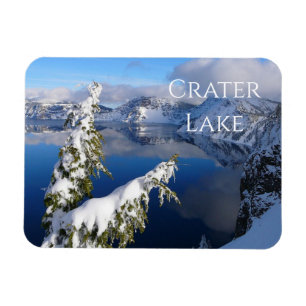 Kratersee, Winter, Nationalpark, Oregon Magnet