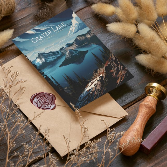 Kraterseen Majestic Island View Postkarte (Von Creator hochgeladen)