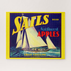 Kratetikett "Sails Northwest Apples" der 1930er Ja