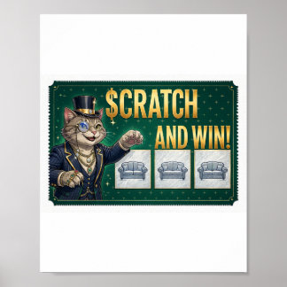 Kratz und Gewinn Katze — Lustiges Lotterielos Katz Poster