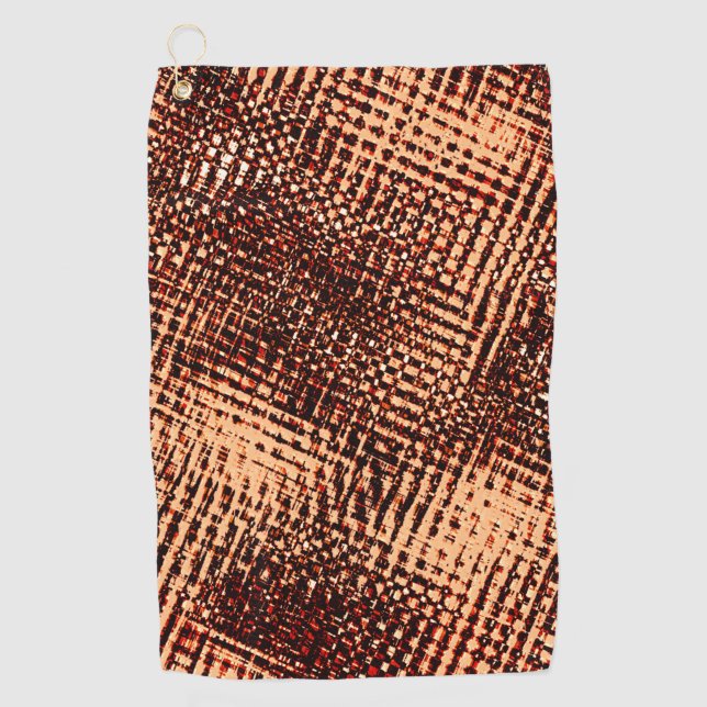 Kratzen mit dicken Kreuzen in Orange mit Schatten Golfhandtuch (Vorderseite)