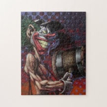 Kratzen Sie das Creepy Clown Jigsaw Puzzle