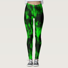 Kratzende Flecken in grell grün und stark dunkel Leggings