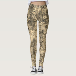 Kratzer auf einem leicht gepunkteten Khaki Leggings