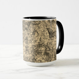 Kratzer auf einem leicht gepunkteten Khaki Tasse