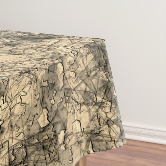 Kratzer auf einem leicht gepunkteten Khaki Tischdecke (Beispiel)