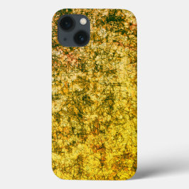 Kratzer auf einem leicht gepunkteten ochgelben Case-Mate iPhone hülle
