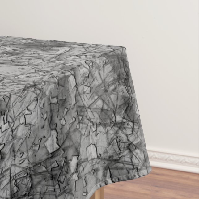 Kratzer auf leicht gepunktetem Grau und Schwarz Tischdecke (Beispiel)
