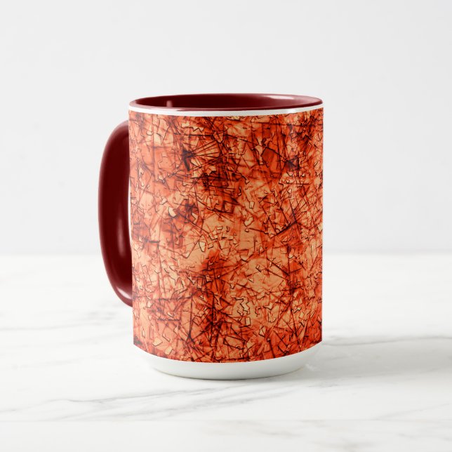 Kratzer auf leicht gepunktetem Korallenhintergrund Tasse (Vorderseite Links)