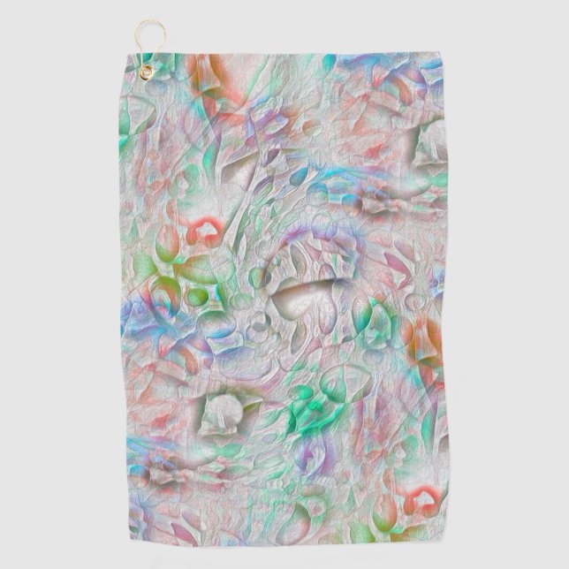 Kratzte Pixel in farbiger Textur über weißlich Golfhandtuch (Vorderseite)