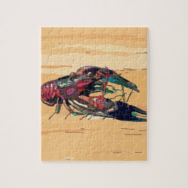 Kraubfisch auf Holz (Vertikal)