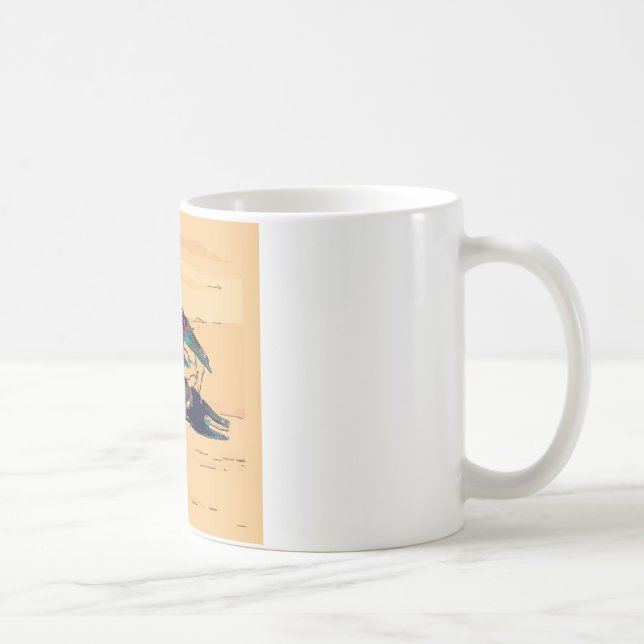 Kraubfisch auf Holz Kaffeetasse (Rechts)