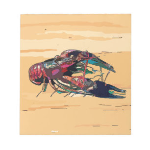 Kraubfisch auf Holz Notizblock