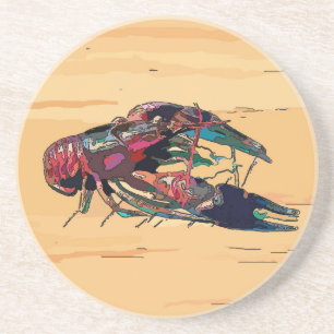 Kraubfisch auf Holz Untersetzer
