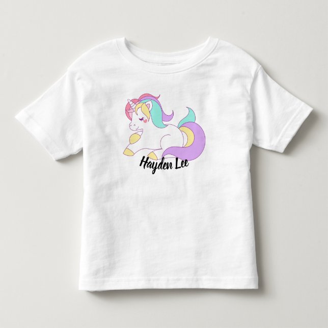 Kräuseln Sie unteres Einhorn- u. Kleinkind T-shirt (Vorderseite)