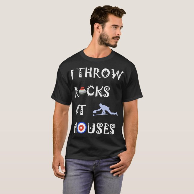 Kräuselnd werfe ich Felsen am Haus-sarkastischen T-Shirt (Vorne ganz)