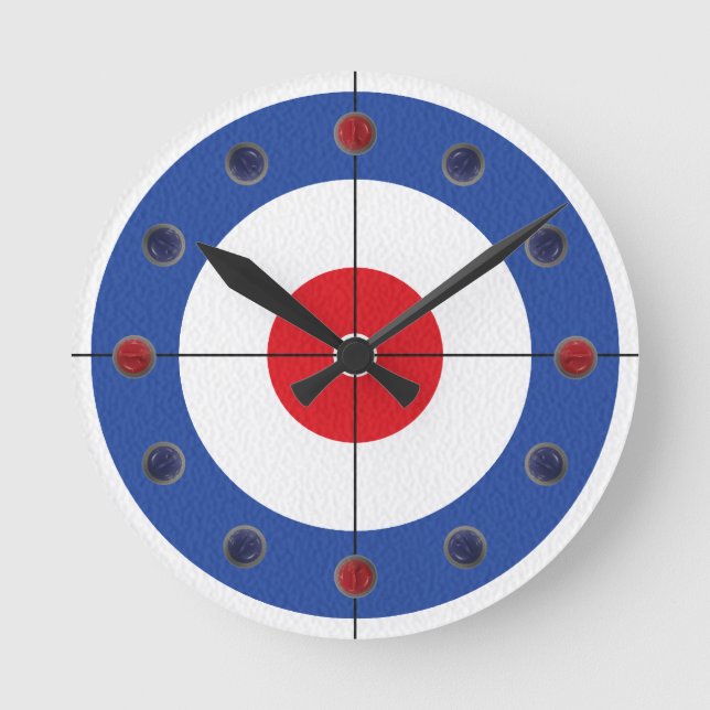 Kräuselnfelsen-Markierungs-Uhr (blau) Runde Wanduhr (Vorderseite)