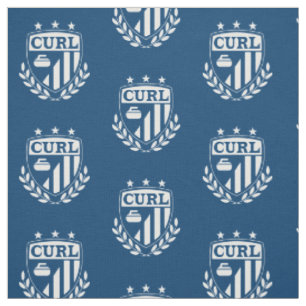 KräuselnWappen-Gewebe - Blau und Weiß Stoff