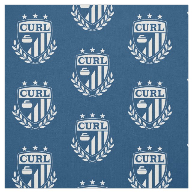 KräuselnWappen-Gewebe - Blau und Weiß Stoff (Muster)