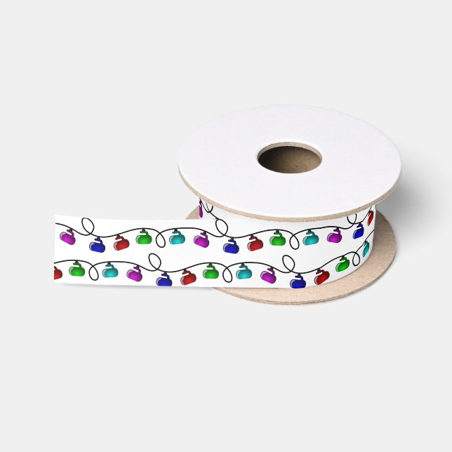 Kräuselnweihnachtslicht-Band - Weiß Satinband (Spule)
