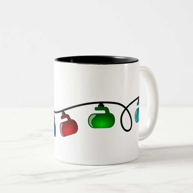 Kräuselnweihnachtslicht-Tasse Zweifarbige Tasse (VorderseiteRechts)
