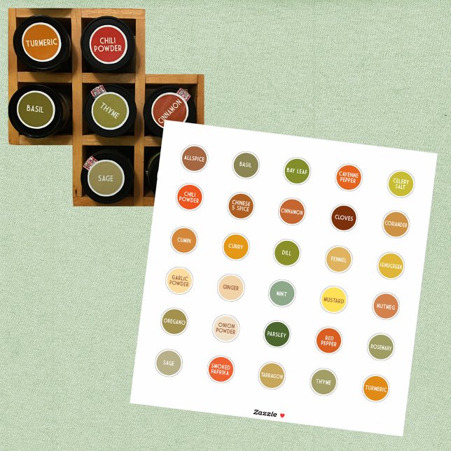Kraut- und Gewürzjareetiketten farbkodiert Aufkleber (Von Creator hochgeladen)