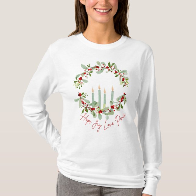 Kraut und Kerzen Advent T-Shirt (Vorderseite)