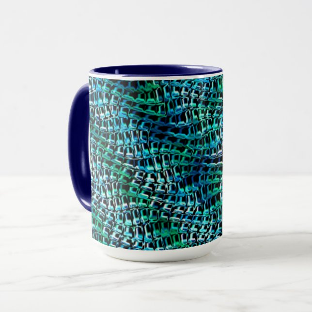 Kraute und gewellte Schnabelsack-Masche, grüner Zy Tasse (Vorderseite Links)