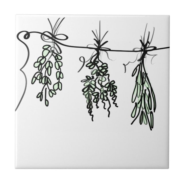 Kräuter aus dem Garten Fliese (Vorderseite)