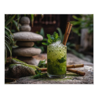 Kräuter-Grün-Cocktail Zen-Garten-Eskapade Fotodruck