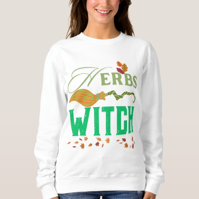 Kräuter Hexe Design Sweatshirt (Vorderseite)