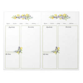 Kräuter Lemons Mini Binder No Lines Rezept Seiten Notizblock
