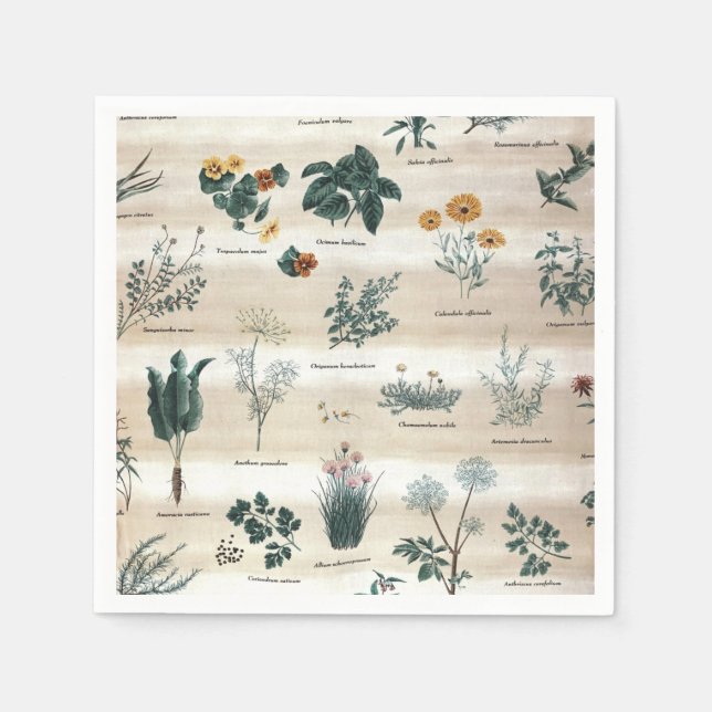 Kräuter Pflanze Blume Serviette (Vorderseite)