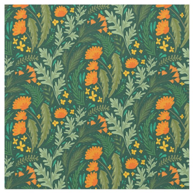 Kräuter und Blume der Felder Stoff (Nahaufnahme)