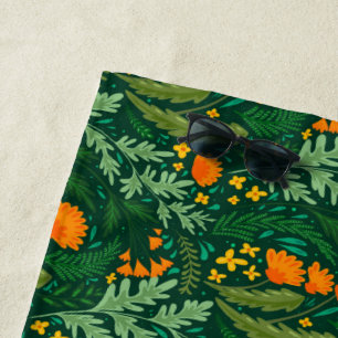 Kräuter und Blume der Felder Strandtuch