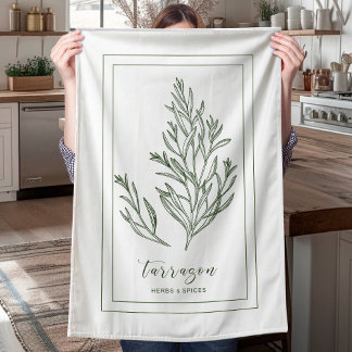 Kräuter und Gewürze Pflanze Tarragon Green Geschirrtuch