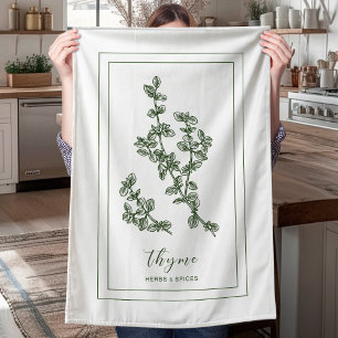 Kräuter und Gewürze Pflanze Thyme Grünes Küchentuc Geschirrtuch