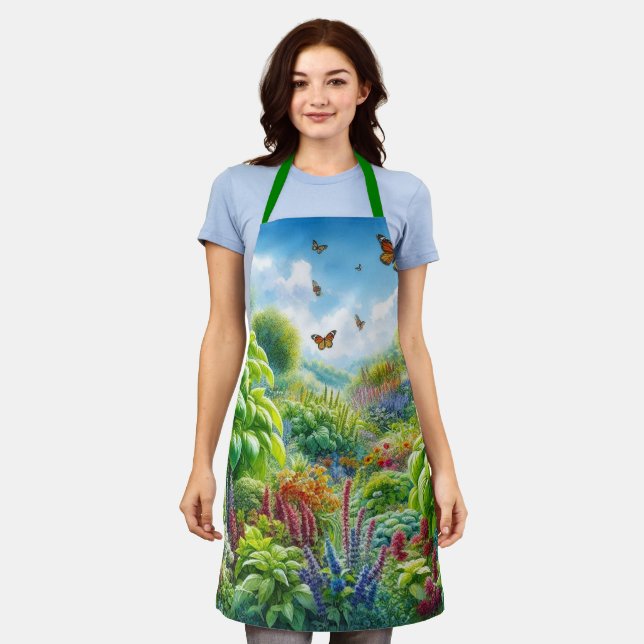Kräuter und Schmetterlinge / Garten Schürze (Getragen)