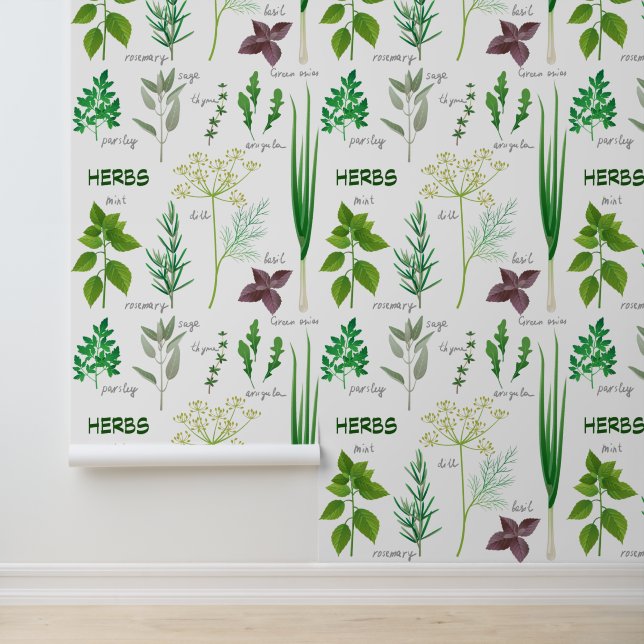 Kräuterdesign Tapete (Anwendung)