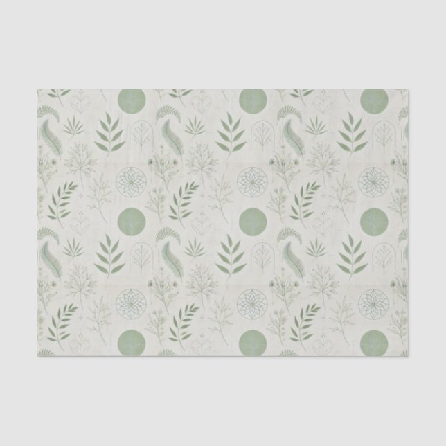 Kräuterelemente in Sage Green Seidenpapier (Vorderseite)
