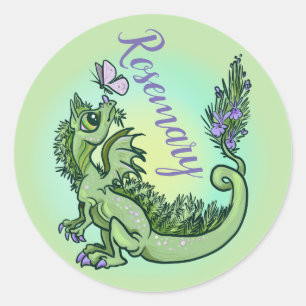 Kräutergarten Dragon Rosemary Runder Aufkleber