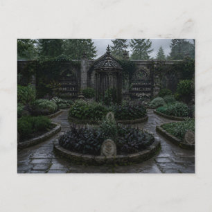Kräutergarten-Innenhof mit Mauer Postkarte