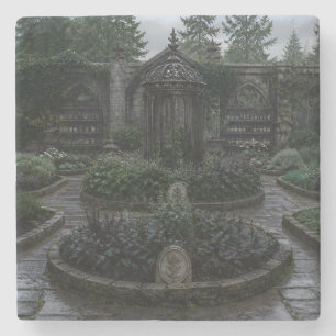 Kräutergarten-Innenhof-Unterlage mit Mauer Steinuntersetzer
