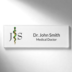 Kräutergoldgrün von Asclepius Medical Namenschild