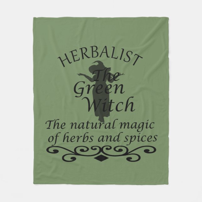 Kräutergrüne Hexenzauberei, Naturmedizin Fleecedecke (Vorderseite)