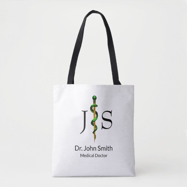 Kräutergrüner Gott von Asclepius Gold Medical Tasche (Vorderseite)