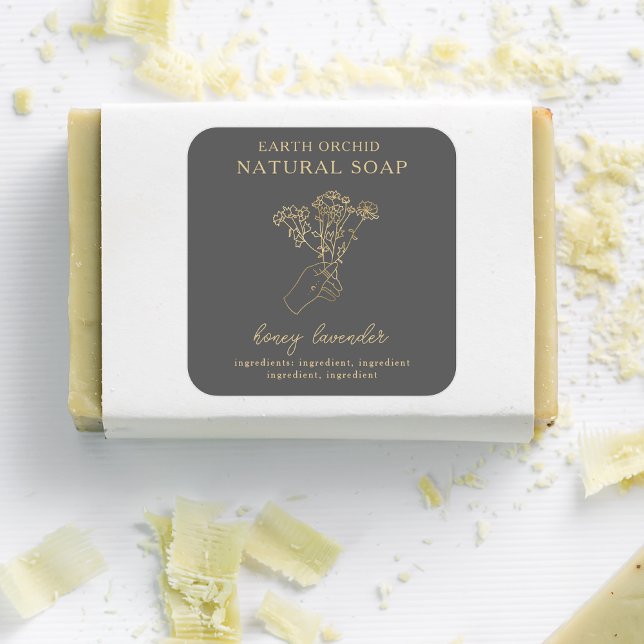 Kräuterhals + Floral-Apotheke-Square-Aufkleber Quadratischer Aufkleber (Von Creator hochgeladen)