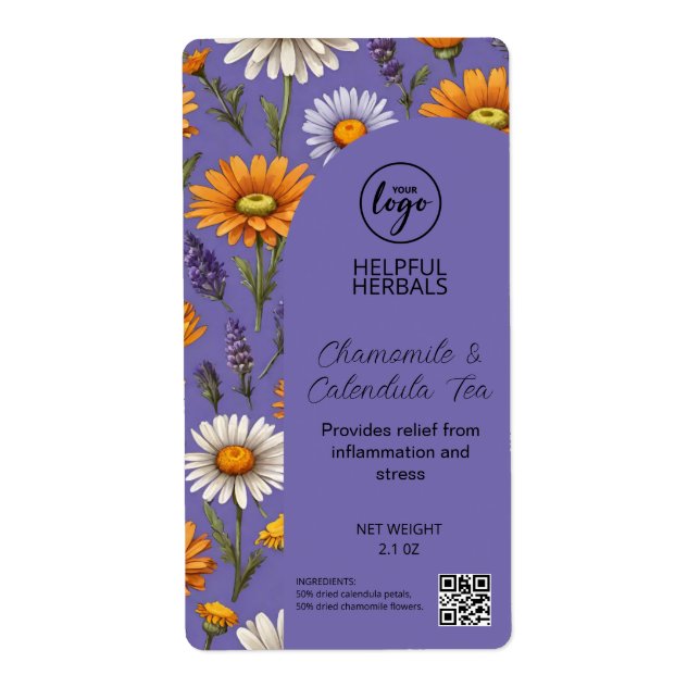 Kräuterkalendula und Kamillteetiketten (Vorne)