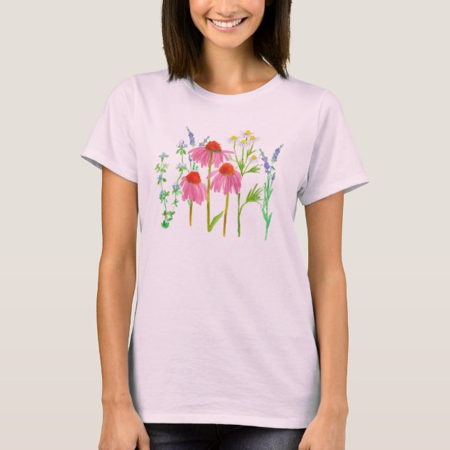 Kräuterkammern Thyme Lavender Blume T-Shirt (Vorderseite)